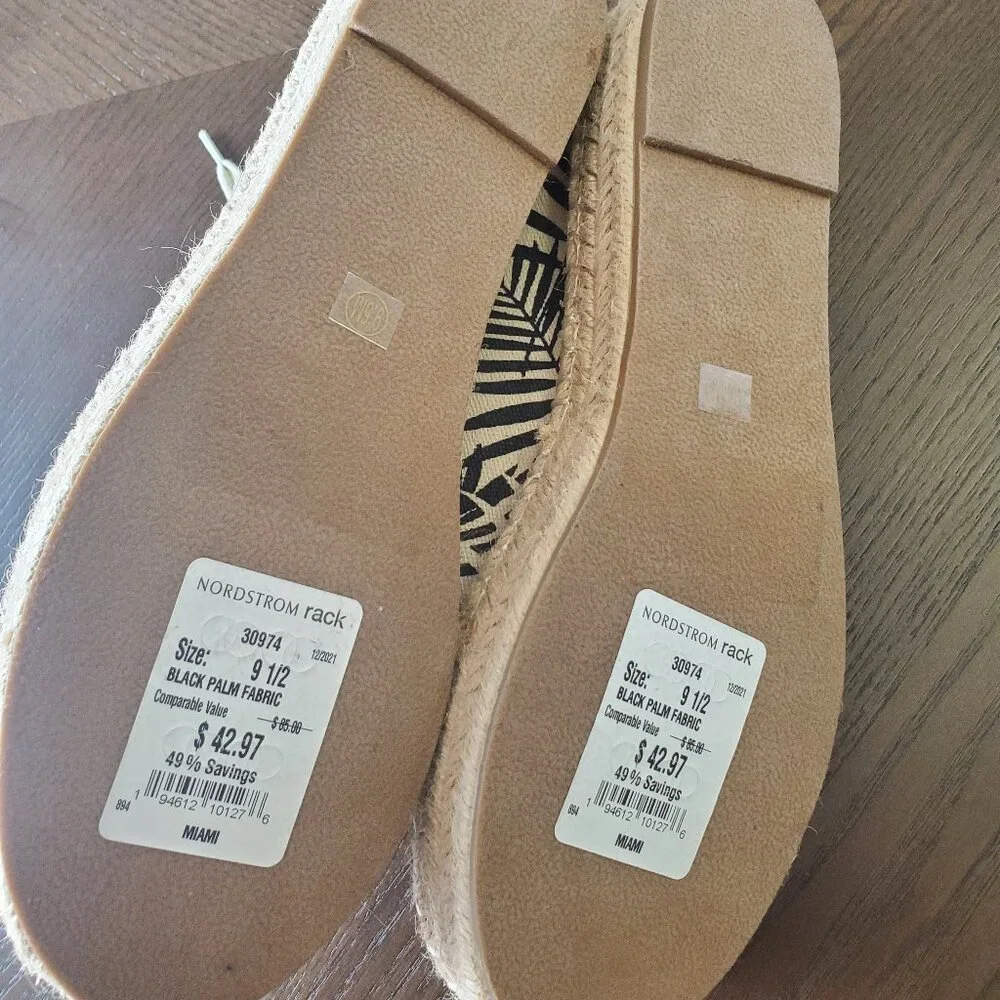 Coconuts by Matisse Cream and Navy Palm Print Espadrille Sneakers